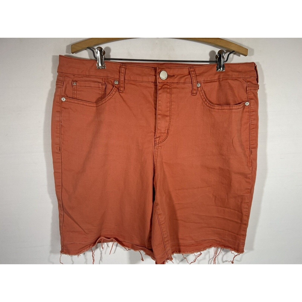 Seven7 Weekend Bermuda Shorts Womens 16 Peach Cotton Fringe Boho Festival